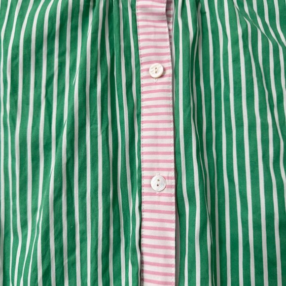 Addison Bay Green Pink Striped Cabana Button Down Casual Maxi Dress Womens Small - Picture 4 of 7
